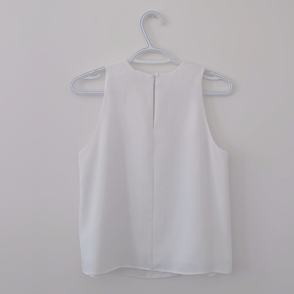 White Aritzia Babaton Ribbed Edwin Sleeveless Tank Blouse - Picture 4 of 8